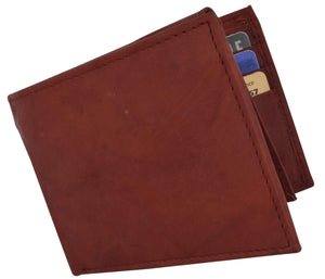 Bifold Mens Smooth Genuine Leather Flap Up ID Wallet 1153 CF-menswallet