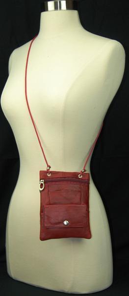 Elegance Look Leather Cross Body Bag Leather Shoulder Purse w Zipper Pocket Different Colors 1410 (C)-menswallet