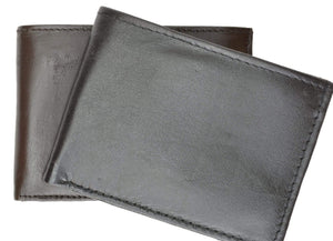 Genuine Lambskin Soft Leather ID and Credit Card Bifold Wallet 1153-menswallet