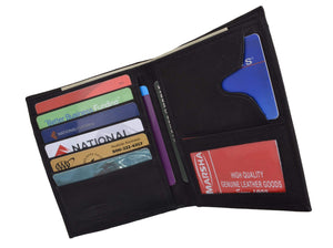 Genuine Leather Large Hipster Bifold Credit Card Id Mens Wallet 502 CF-menswallet