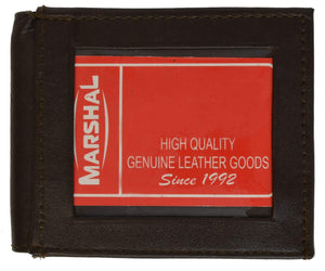 Genuine Leather Mens Cash Clip Wallet with ID Window 1562 (C)-menswallet