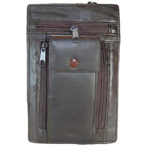 Large Genuine Leather Men Women Travel Wallet with Wrist Strap 107 (C)-menswallet