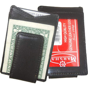 leather magnetic money clip-menswallet