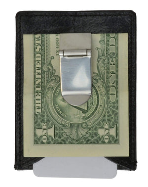 Leather Slim Money Clip Wallet with Credit Card /ID Slot 162 (C)-menswallet