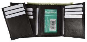 Men's Leather Trifold Wallet Removable Flip Up ID Window P 1455 (C)-menswallet