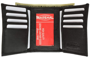 Mens Genuine Leather Trifold Wallet 8 Credit Card Slots ID Window 1155-menswallet