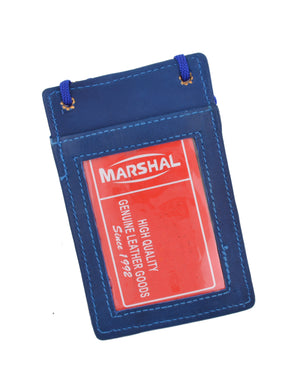 New Leather Neck Strap ID Badge Credit Card Holder Pouch Wallet Mini CrossBody 561 R (C)-menswallet
