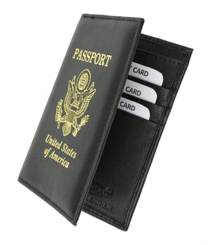 Premium Leather United States Passport Holder Card Holder Golden Print Emblem P 601 USA (C)-menswallet