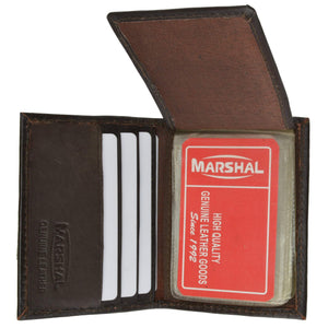 Small Mens Lambskin Leather Bifold Credit Card Holder with Flap Up 73 (C)-menswallet