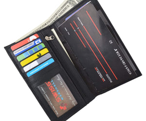 Swiss Marshal RFID Blocking Soft Genuine Leather Slim Checkbook Holder Organizer ID Credit Card Money Holder Wallet SM-RFID-P853-menswallet