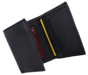 Trifold Leather Wallet W/ Zippered Pockets & ID Window 1655-menswallet