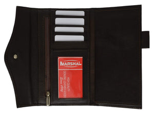Womens Checkbook Wallet with ID Window and Snap Button Closure 3575 CF (C)-menswallet