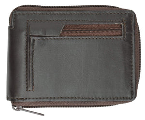 Zip Around Genuine Leather Bifold Wallet 1674-menswallet