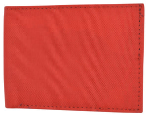 Boys Red Nylon Thin Compact Kids ID Card Holder Bifold Wallet-menswallet