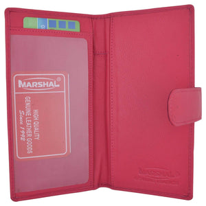 Brand New Hand Crafted Genuine Leather Checkbook Cover Pink with Snap Closure-menswallet