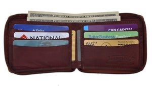 Mens Leather Wallet Pockets Money Purse Credit Card Clutch Bifold Zipper 1456 CF-menswallet