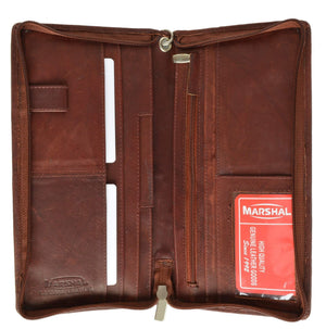 Top Grain Genuine Leather Travel Organizer Wallet Passport Holder 563 CF (C)-menswallet