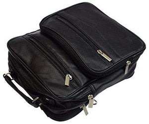 Genuine leather large shoulder cross-body organizer messenger bag-menswallet