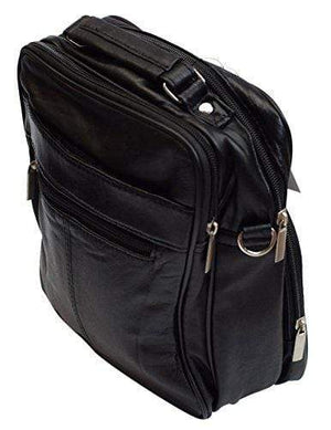 Genuine leather large shoulder cross-body organizer messenger bag-menswallet