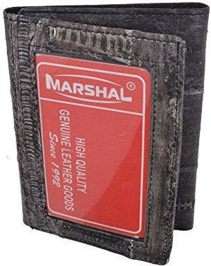 Waterproof Men's EeL Skin Leather Trifold ID Style Credit Card Holder ID Outside Wallet-menswallet