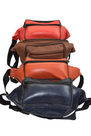 Genuine Leather Waist Fanny Pack Belt Bag Pouch Travel Hip Purse Men Women Many Colors 005C (C)-menswallet