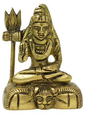 Lord Shiva Sculpture, Small Brass Sculpture For Car or office Desk, Religious Gift, Home Decor-menswallet