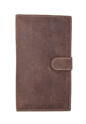 Men's RFID Blocking Soft Vintage Genuine Leather Bifold Credit Card Holder with Button Closure RFID1629HTC-menswallet