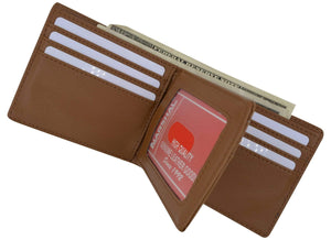 Men's Western Tan Cowboy Cross Design Credit Card ID Holder Bifold Wallet W059-L-BR (C)-menswallet