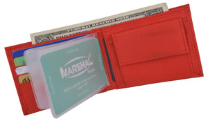 New Red Slim Compact Kids Nylon Bifold Boys Wallet with Coin Pouch-menswallet