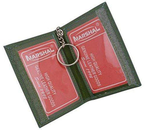 Genuine Lambskin Soft Leather Credit card Id Card Holder with Key Chain by Marshal-menswallet