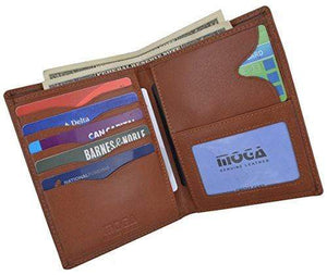 Genuine Leather Large Hipster Bifold Credit Card ID Holder Wallet for Men by Moga-menswallet