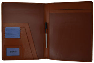 Moga Bifold Portfolio Organizer High End Leather Quality (Brown)-menswallet