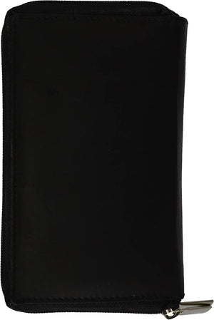 Marshal genuine leather double zipper clutch checkbook wallet for women #4575cf (cazoro burgundy)-menswallet