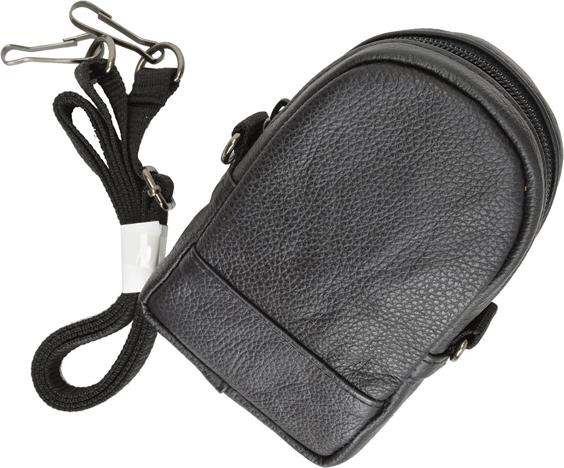 Marshal Leather Cellphone Camera Pouch with Neck Strap-menswallet