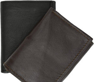 Marshal Genuine Lambskin Soft Leather ID and Credit Card Trifold Wallet-menswallet