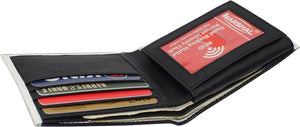 Printed Marijuana Leaf RFID Blocking Genuine Leather Bifold Wallet with Gift box-menswallet
