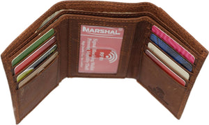 Cancer Men's RFID Blocking Real Leather Bifold Trifold Zodiac Sign Wallet (Trifold)-menswallet