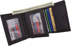 Swiss Marshall Men's RFID Blocking Premium Leather Classic Trifold Wallet-menswallet