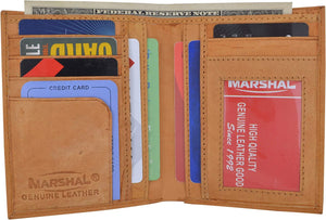 Marshal Top Grain Extra Capacity Leather Bifold Wallet with Credit card Slots-menswallet