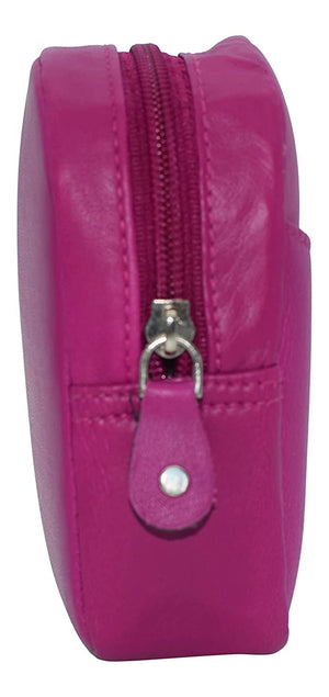 Genuine Leather Zipper Around Cigarette Case Holder and Lighter Pouch for Men & Women 100's (Hot Pink)-menswallet
