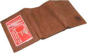 Gemini Zodiac Sign Men's RFID Blocking Real Leather Bifold Trifold Wallet (Bifold)-menswallet