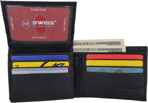 RFID Cow Napa Leather Extra Capacity Bifold Credit Card ID Mens Wallet-menswallet