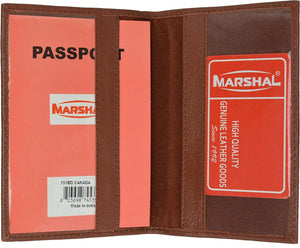 Canada Passport Wallet Genuine Leather Passport holder with Emblem (Blue)-menswallet