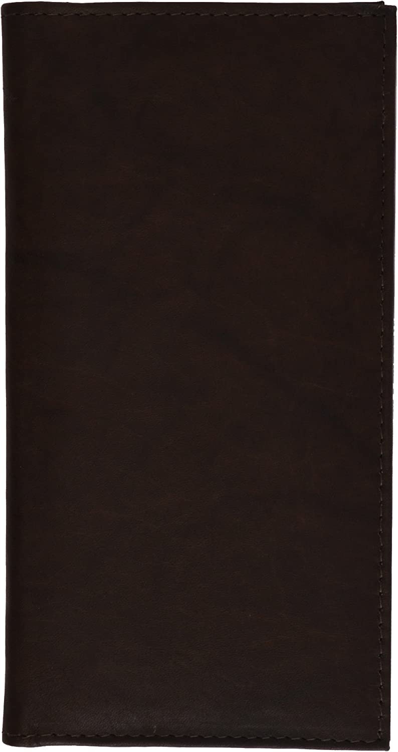 Dark Brown Leather Checkbook Cover-menswallet