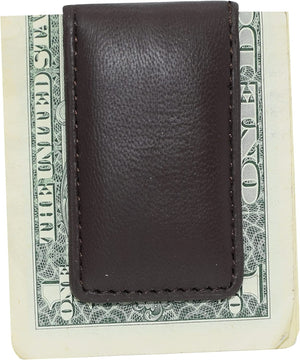 Genuine Leather Slim Magnetic Money Clip Money Bill Holder for Men-menswallet