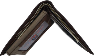 Swiss Marshal Premium Leather Men's Bifold Fixed ID Flap Card Holder Wallet-menswallet