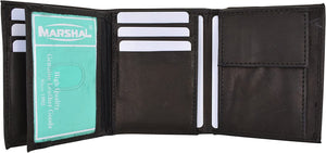 Boys Slim Compact Flap Id and Coin Pocket Trifold Wallet soft leather-menswallet