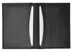 RFID Blocking Slim Thin Genuine Leather 2 ID Window Mini Wallet Holder Bifold Driver's License Safe-menswallet