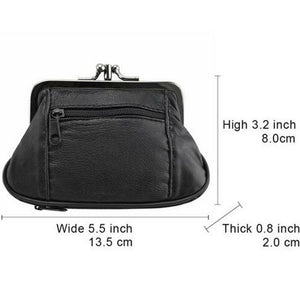 Genuine Leather Change Purse with Zipper Bottom Compartment Y062 (C)-menswallet