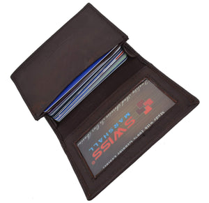 Swiss Marshal RFID Blocking Soft Genuine Leather Expandable Credit Card Outside ID Business Card Holder Wallet SW-RFID-P70-menswallet